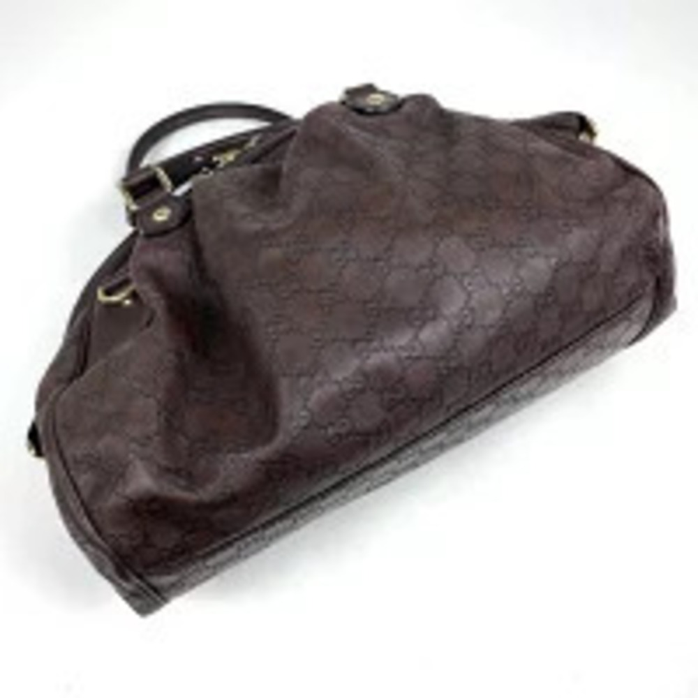 Gucci Brown ssima GG Sukey 2way Bag Shoulder Leather Signature Brown